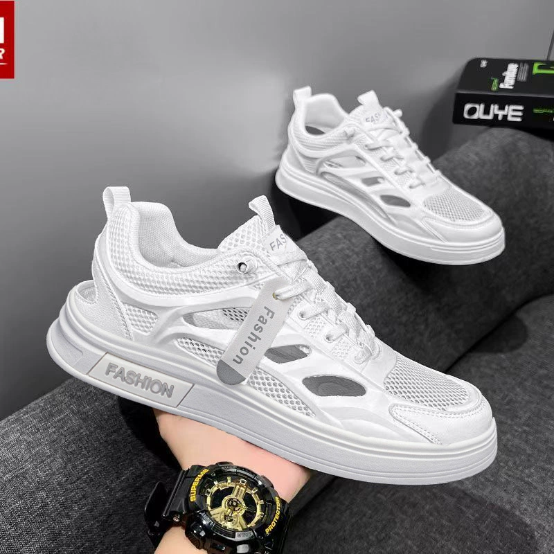 Herren Sommer Weiße hohle atmungsaktive Freizeit-Board-Schuhe, Wasserschuhe, Studenten-Sandalen, Modell 2046