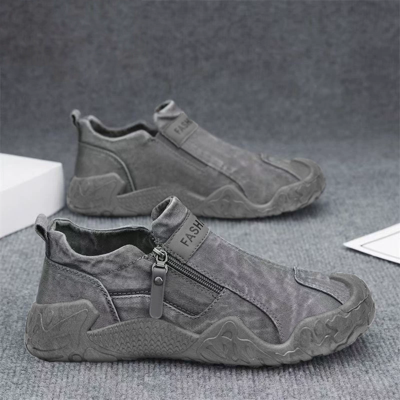 Herren Frühlings-Leinwand atmungsaktive Alt-Peking-Stoffschuhe, Schlupf, Fahrt-Freizeit-Sneaker, Modell 2047