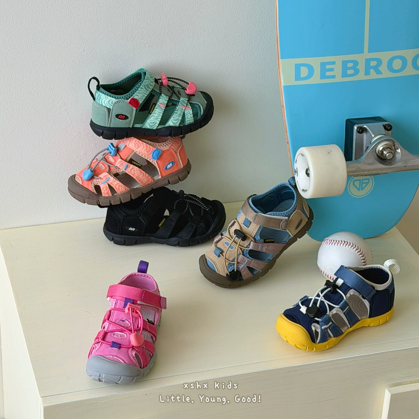XSHX Chaussures de plage professionnelles pour enfants, style japonais, antidérapantes, bout fermé, séchage rapide, respirantes, printemps-été