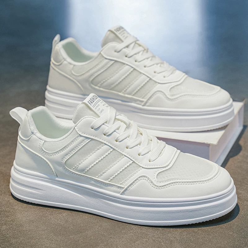 Herren Sommer 2026 Jugend-Freizeit-Board-Schuhe, dicke Sohle, Mesh atmungsaktiv, Studenten-weiße Sneaker, Modell 2063