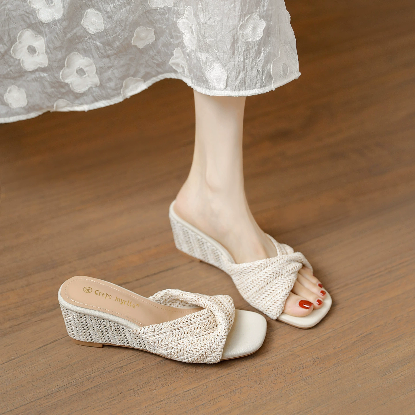 Zapatillas de Cuña para Mujer Verano 2026 Nuevo Estilo, Sandalias con Tacón para Vestidos