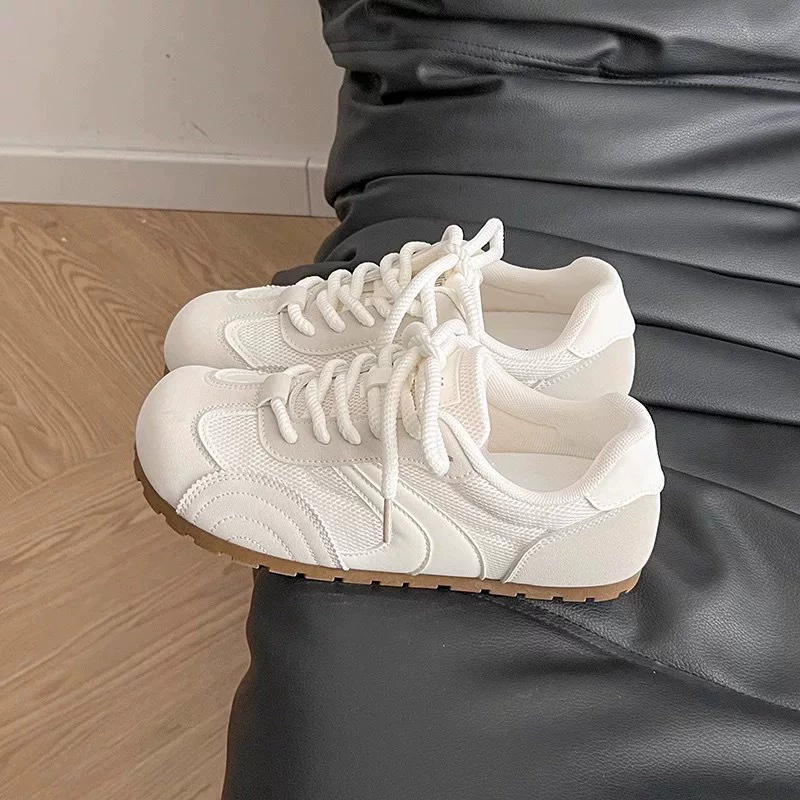 Zapatillas German Trainer retro para mujer verano 2026, blancas, estilo coreano, transpirables, casuales