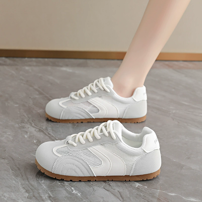 Zapatillas German Trainer retro para mujer verano 2026, blancas, estilo coreano, transpirables, casuales