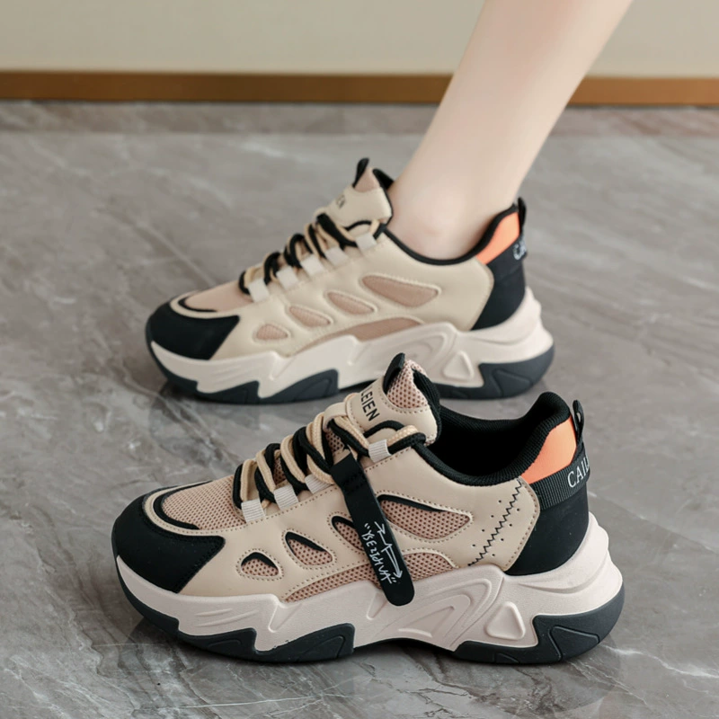 Verano 2026 mujer zapatillas dad de malla, estilo coreano suela gruesa estudiante casual