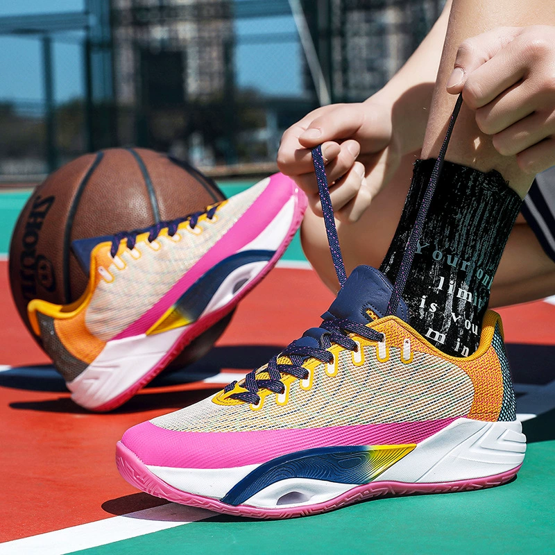 Summer Youth Students Men's Basketball Shoes Breathable Mesh Lightweight Durable Running Sneakers
