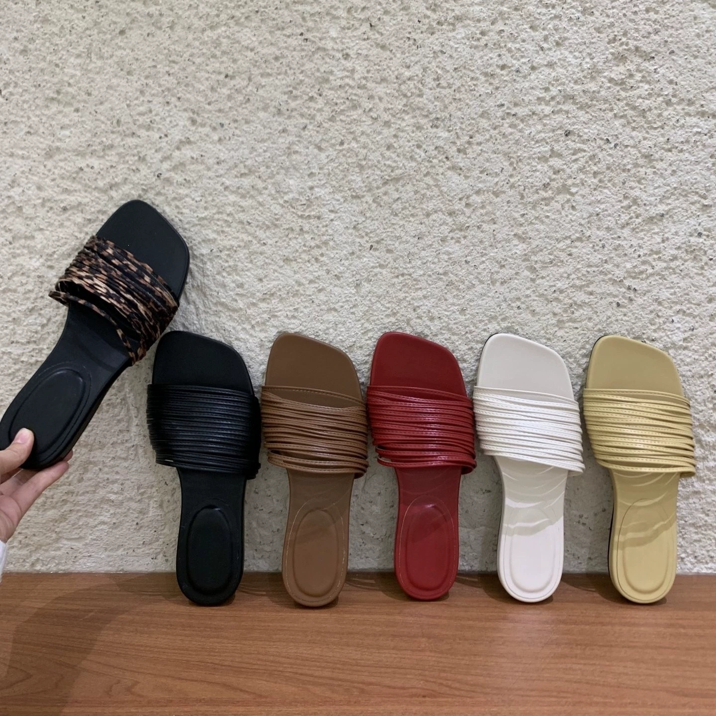 Chuyuji Mules Plates Françaises, Semelle Souple Bride, Femme Extérieur 2026, Plage
