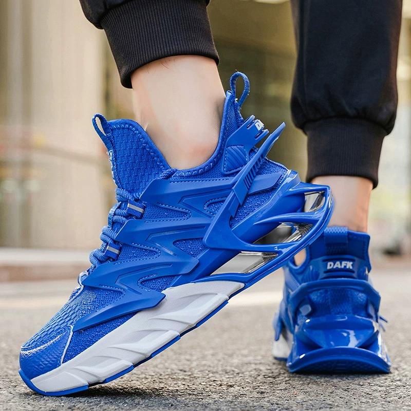Cross-border Big Size Blade Men's Shoes Summer Youth Knitted Running Shoes Lightweight Cushioned