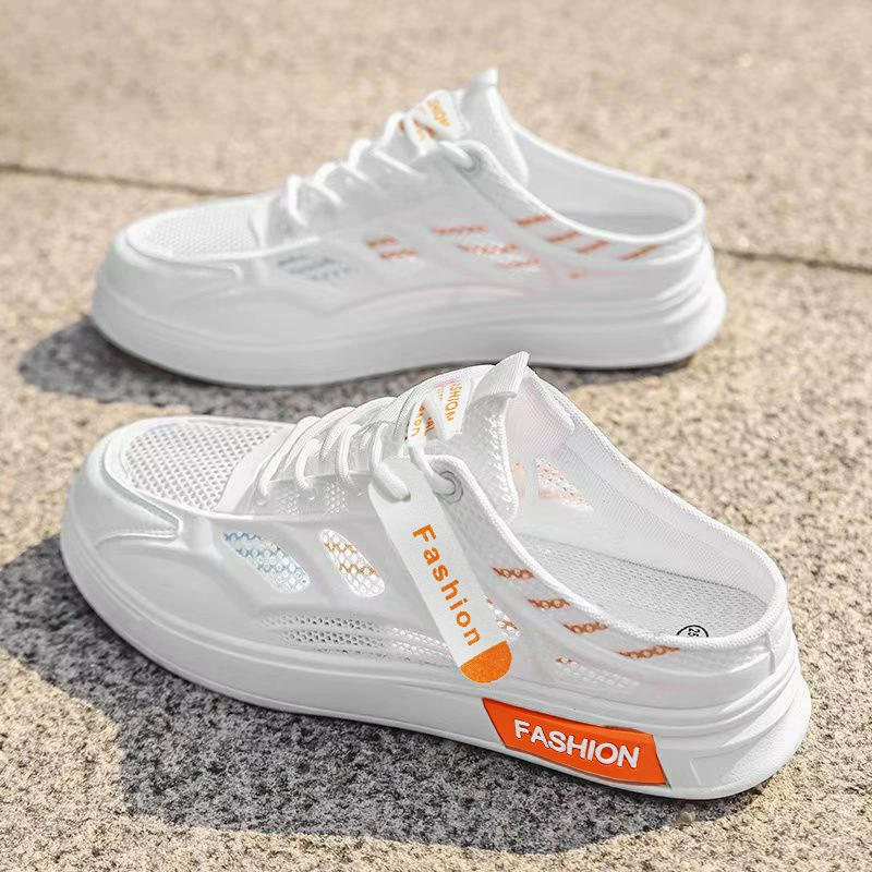 Zapatos de tela transpirables antideslizantes slip-on para hombre verano, mules casuales para conducir