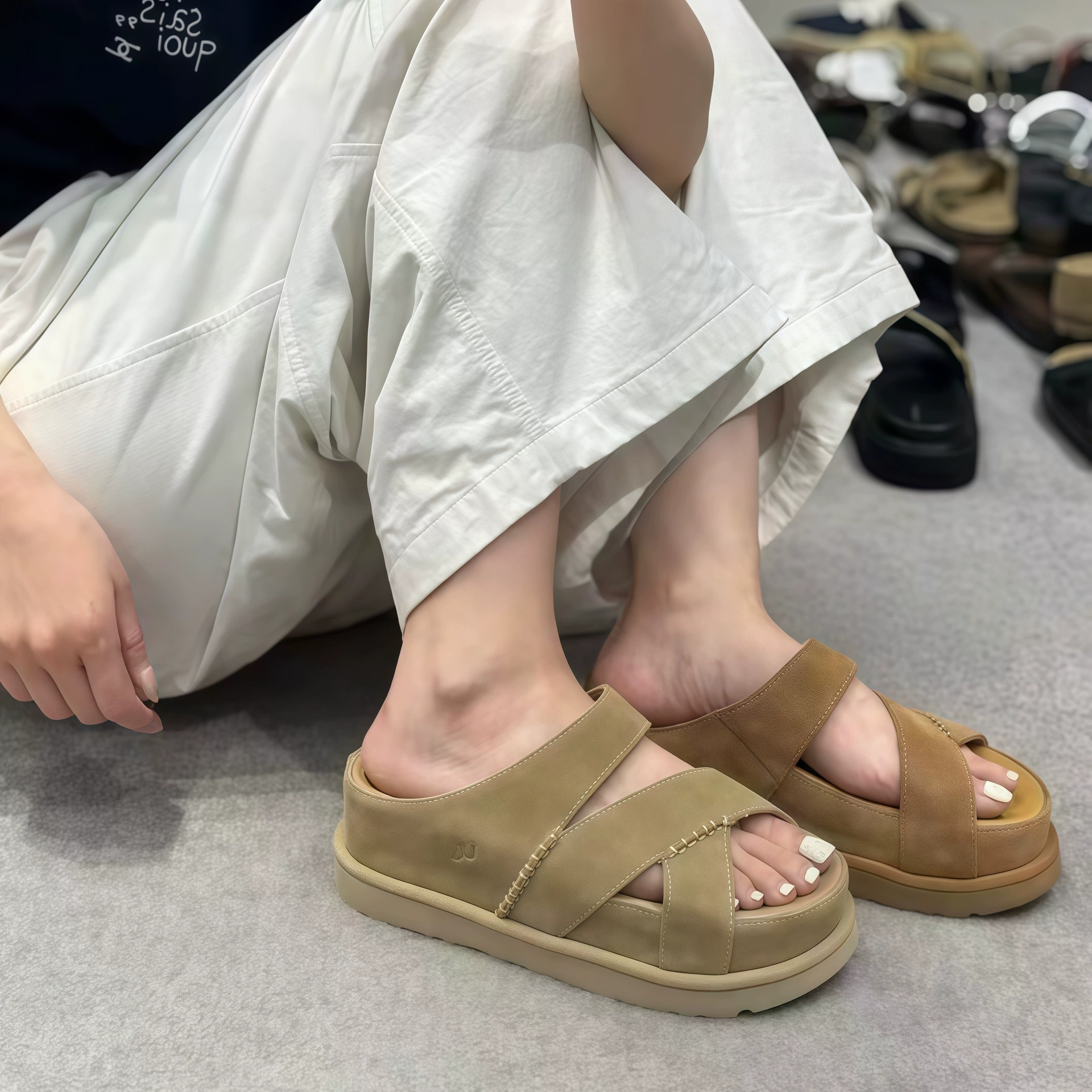 Sandalias de plataforma con tira para mujer, cuña nueva 2026, moda, punta abierta, verano