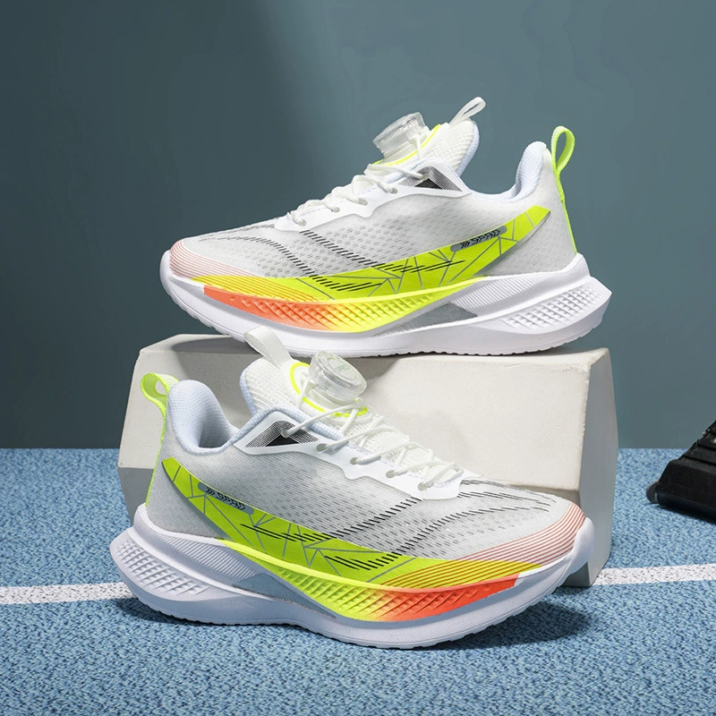 Summer Single Mesh Breathable Outdoor Sports Boys Shock Absorbing Running Shoes Children Cool Rotary Buckle Racing Shoes