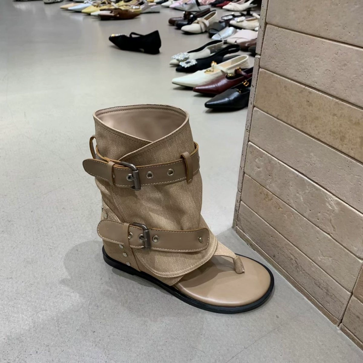 Botines sandalias para mujer, primavera verano 2026, cuña oculta con correas
