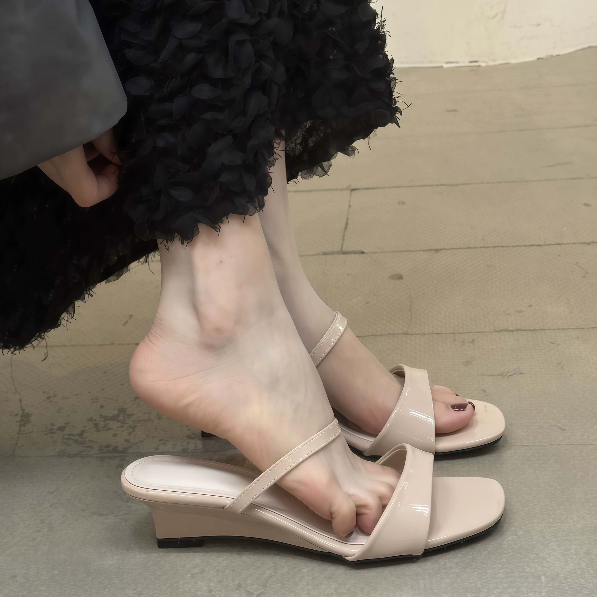 Sandalias de cuña elegantes francesas de punta abierta para mujer, verano cómodo, playa