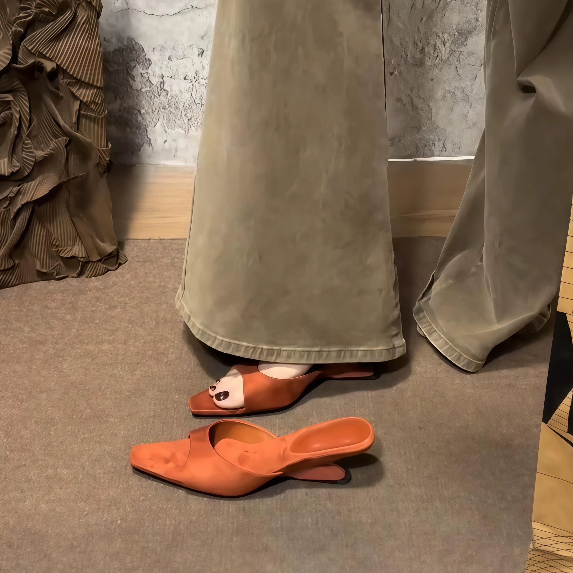 Sandalias de cuña vintage francesas de gamuza para mujer, verano moda, cómodas