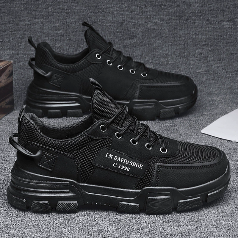 Men's Waterproof Work Shoes 2026 Winter Non-Slip Black Safety Sneakers
