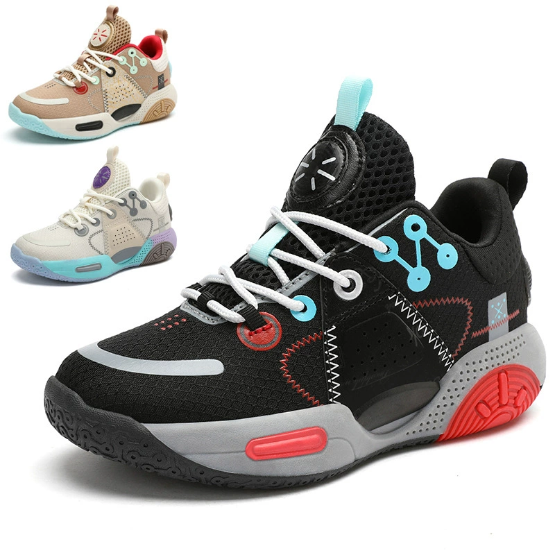 Boys Basketball Shoes Summer Mesh Breathable Anti-Slip Training Cushioning Running Sneakers