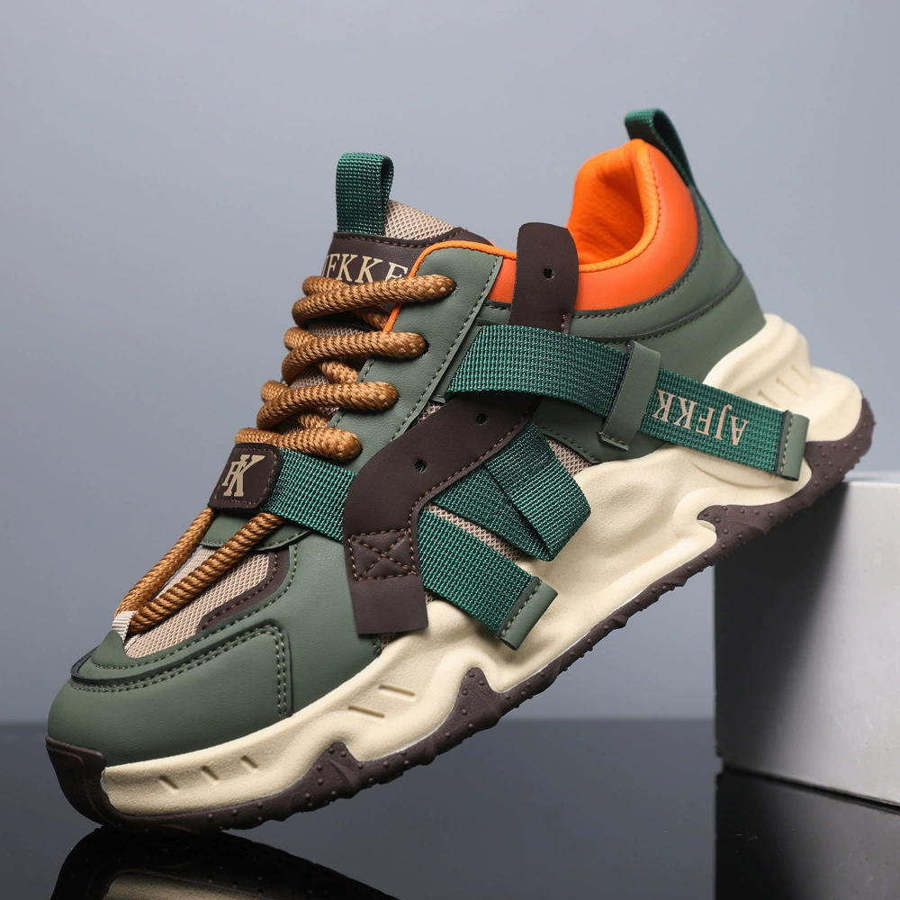 Men's Sports Shoes Spring Fashion, Thick Sole Dad Shoes Korean Style Breathable
