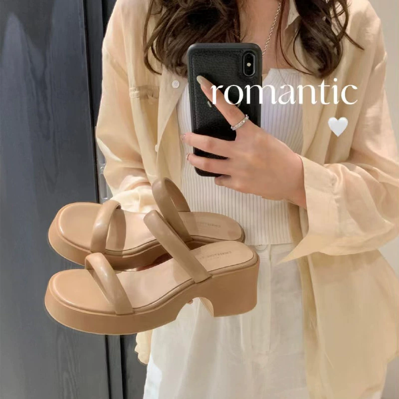 Women's Platform Thong Sandals with Thick Sole, Vintage Elegant Summer Slippers