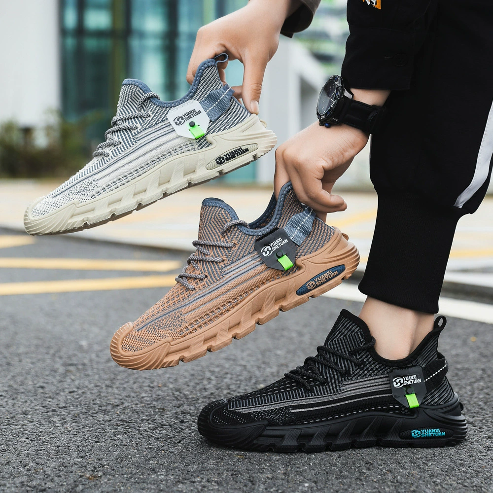 Men's Street Flyknit Yeezy Shoes, Mesh Breathable Soft Sole Casual Sports Shoes