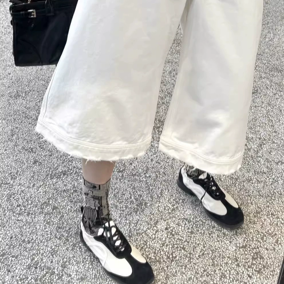 Designer 2025 Spring Summer New Genuine Leather Women Ballet Flats Soft Sole German Trainer Sport Casual Shoes