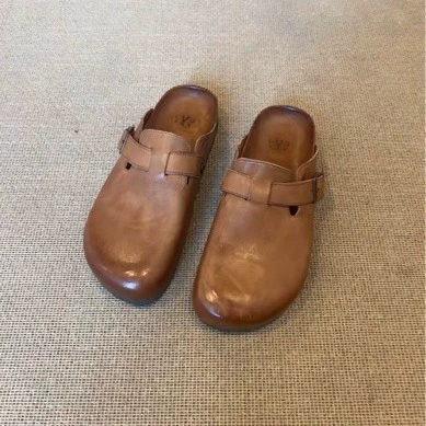 Конская кожа, 2025, весенние новые туфли Birkenstock для женщин, тапочки с открытым носком, ретро, универсальные, повседневные, мужские, уличные, летние, резиновая подошва