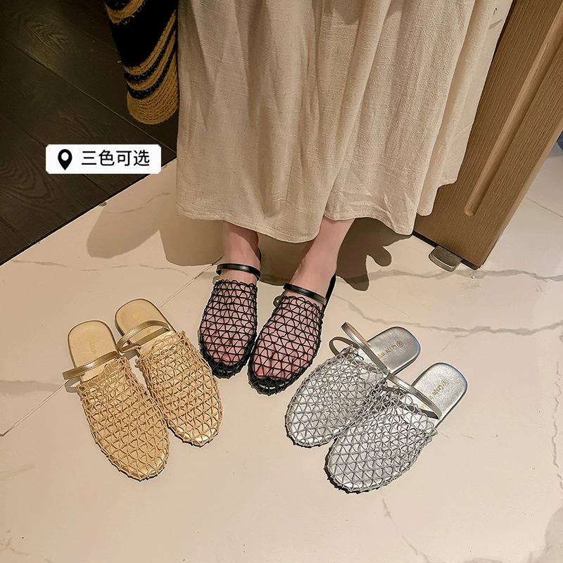 Women's Hollow Out Flat Sandals with Ankle Strap, Unique Design, Summer