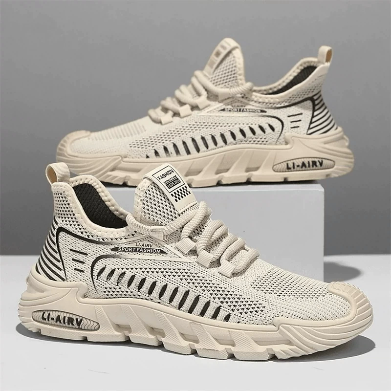 Foreign Trade Men's Sports Shoes Summer 2024, Breathable Flyknit Thin Mesh Yeezy Shoes