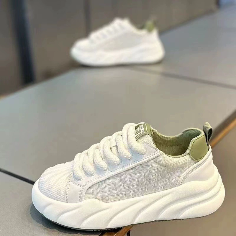 Sapatos Casuais Masculinos Primavera 2026 Respirável Tênis Esportivos Adolescente Sola Grossa Fashion Branco