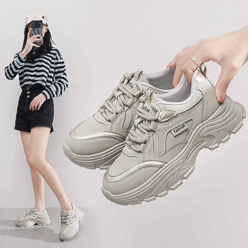2024 Herbst Damen Dad Sneaker, Koreanischer Style Dicke Sohle Freizeitschuhe Modell 8821