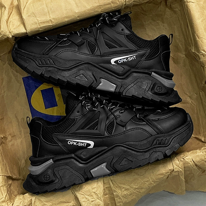 Hiver Adolescent Mesh Running Chaussures Noires Warrior Montantes