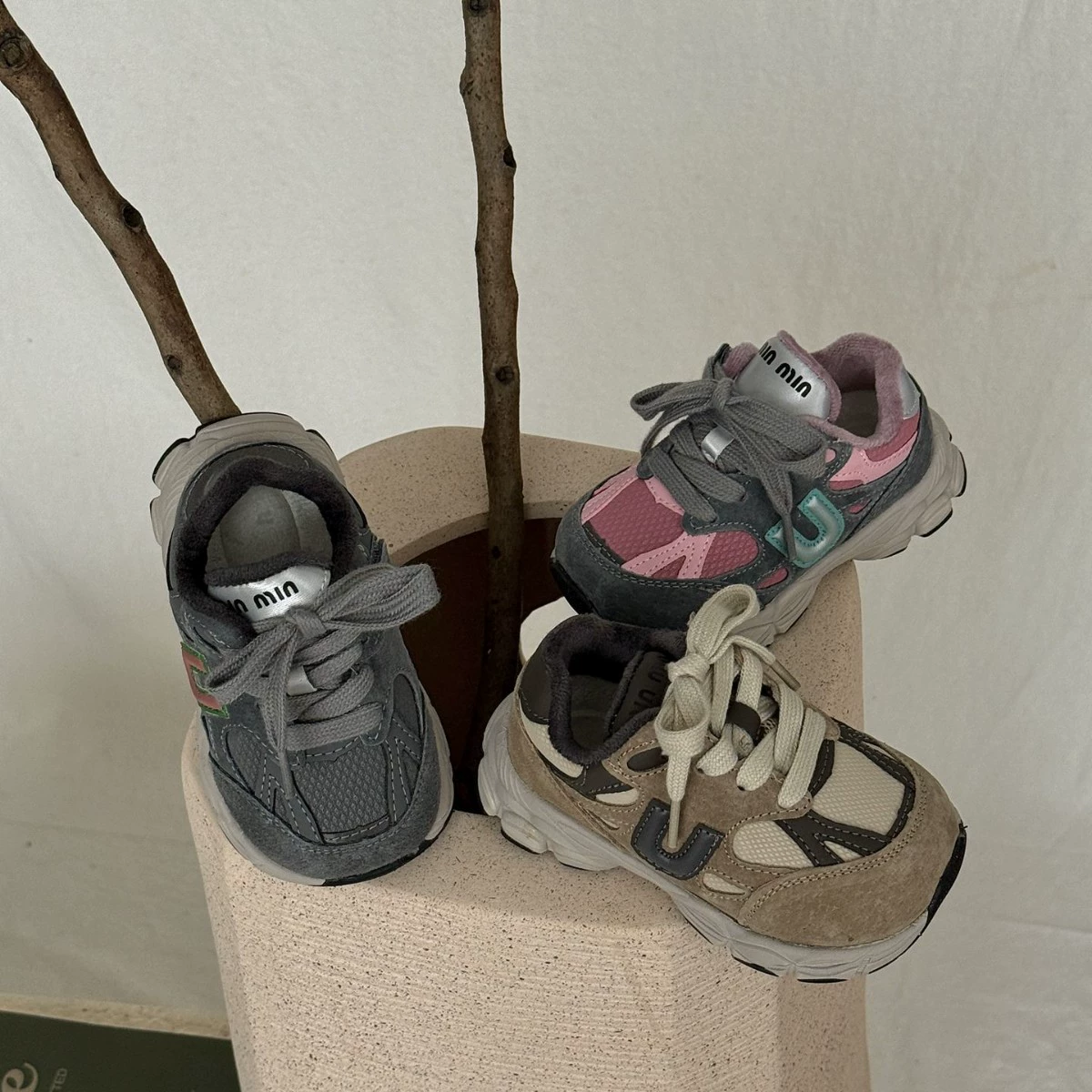 XSHX Zapatos de papá Muse, zapatos deportivos funcionales retro para niños y niñas, primavera-otoño, malla