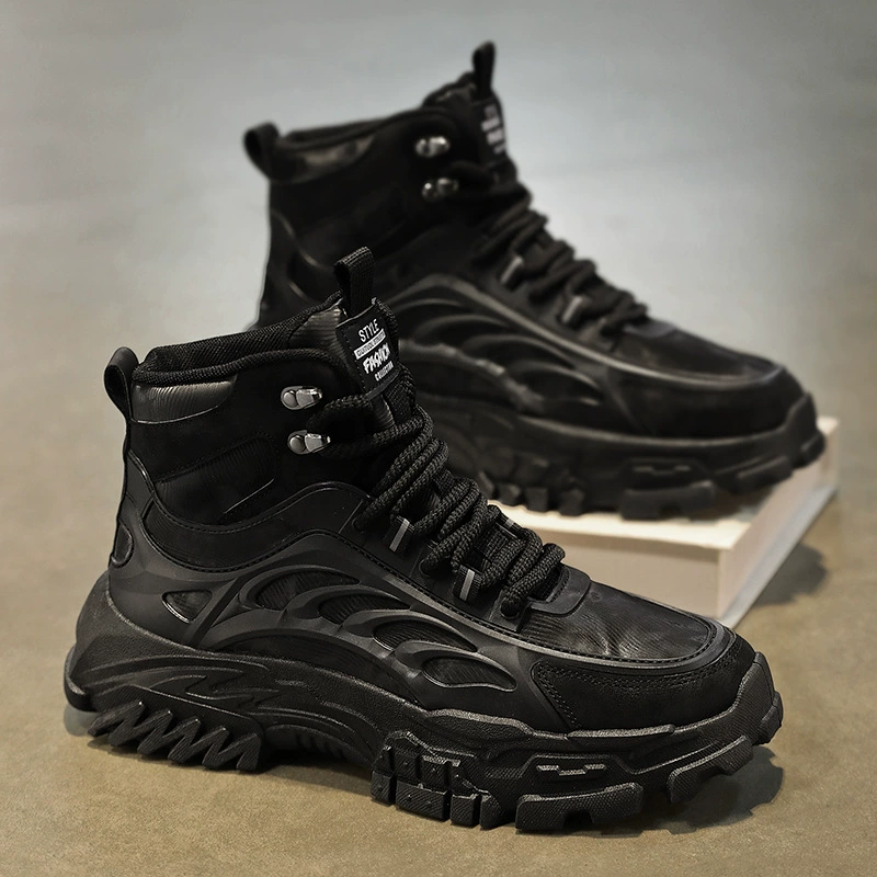 Men's Shoes Autumn 2025 Martin Boots Fashion Versatile Work Shoes Non Slip Wear Resistant Thick Sole High Top Boots