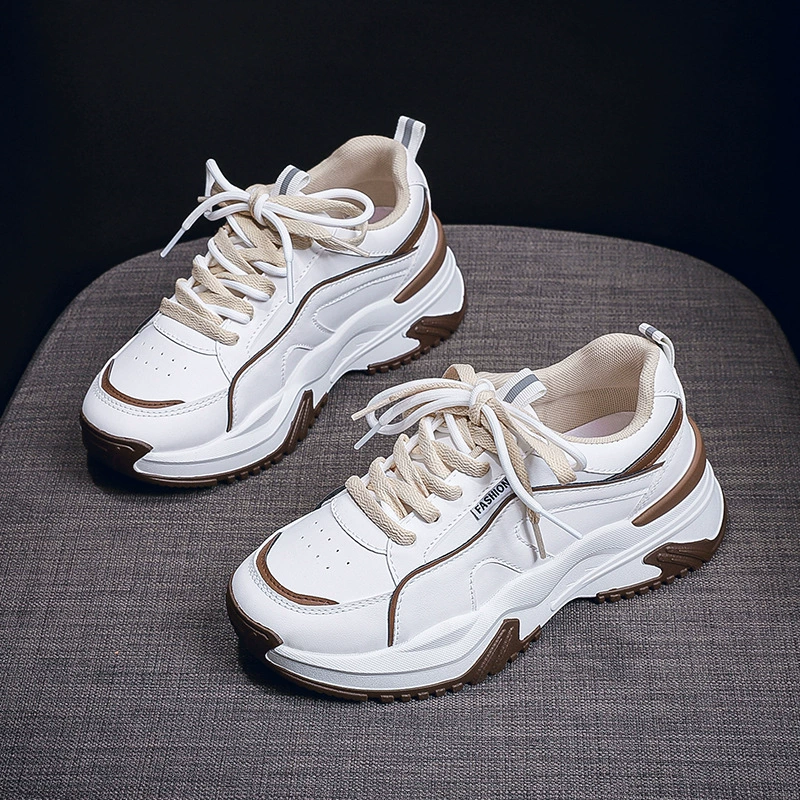 Chaussures de sport chunky femme style coréen 2025 printemps, respirantes, semelle épaisse A28