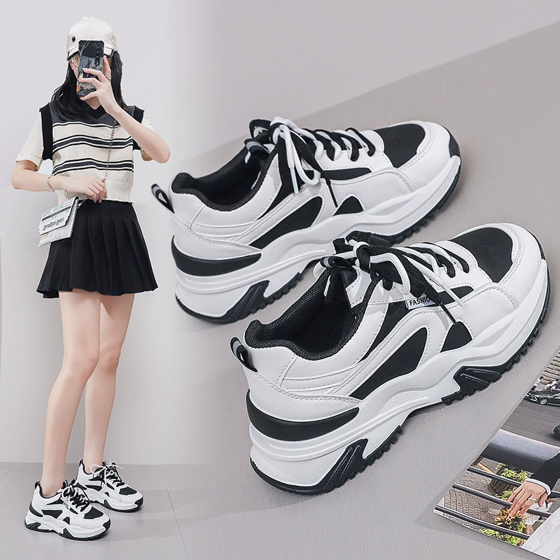 Chaussures de sport chunky femme 2025 printemps, respirantes, semelle épaisse, décontractées A28
