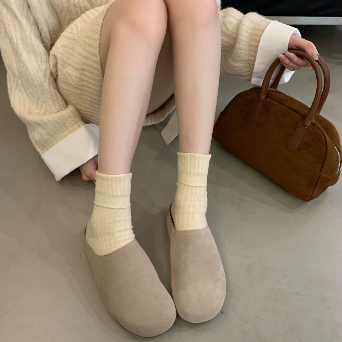 Autumn Genuine Leather Slip On Thick Sole Birkenstock Clogs for Women