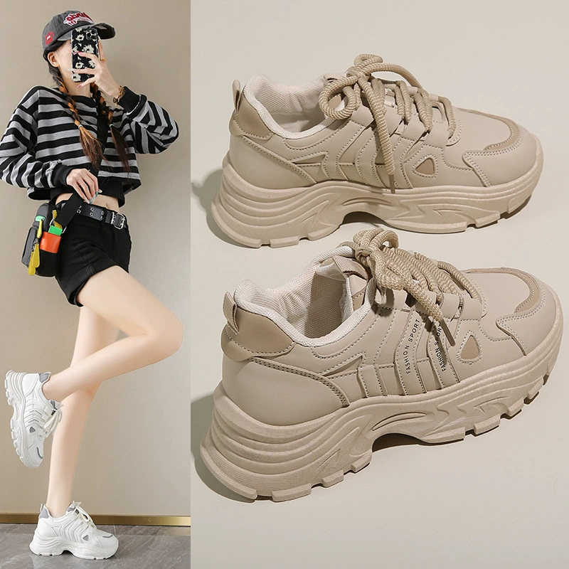 Koreanische Dad Sneaker für Damen, Herbst 2024, dicke Sohle, Lauf-Freizeitschuhe, H6578