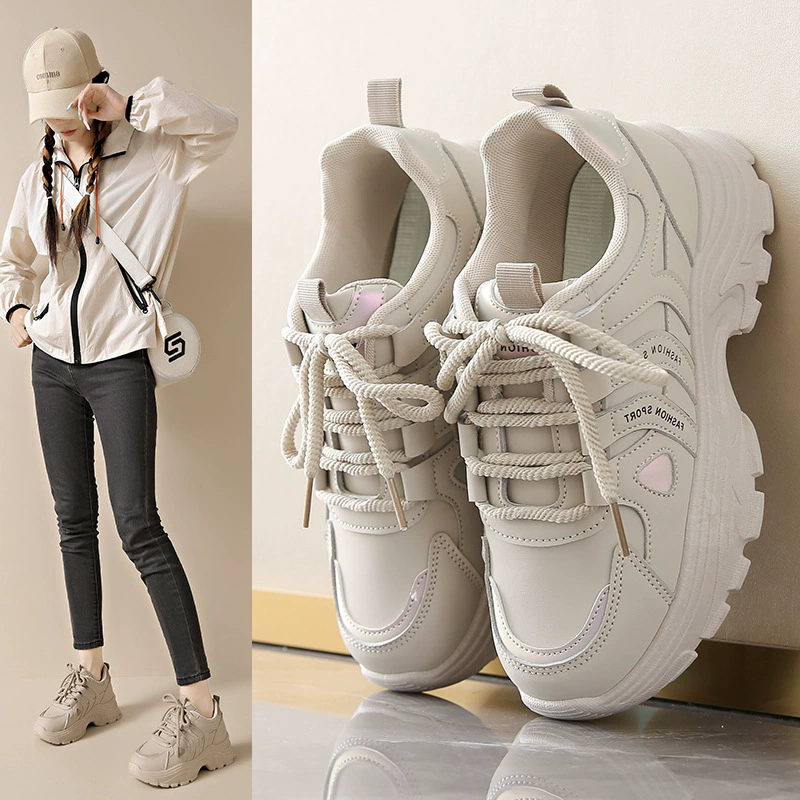 Baskets style papa coréen pour femme, automne 2024, semelle épaisse, running décontracté