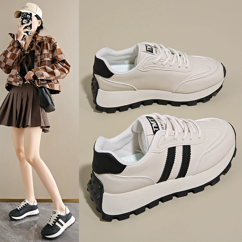 Chaussures style Agassi coréen pour femme, printemps 2026, semelle épaisse, running décontracté, baskets papa FD6688