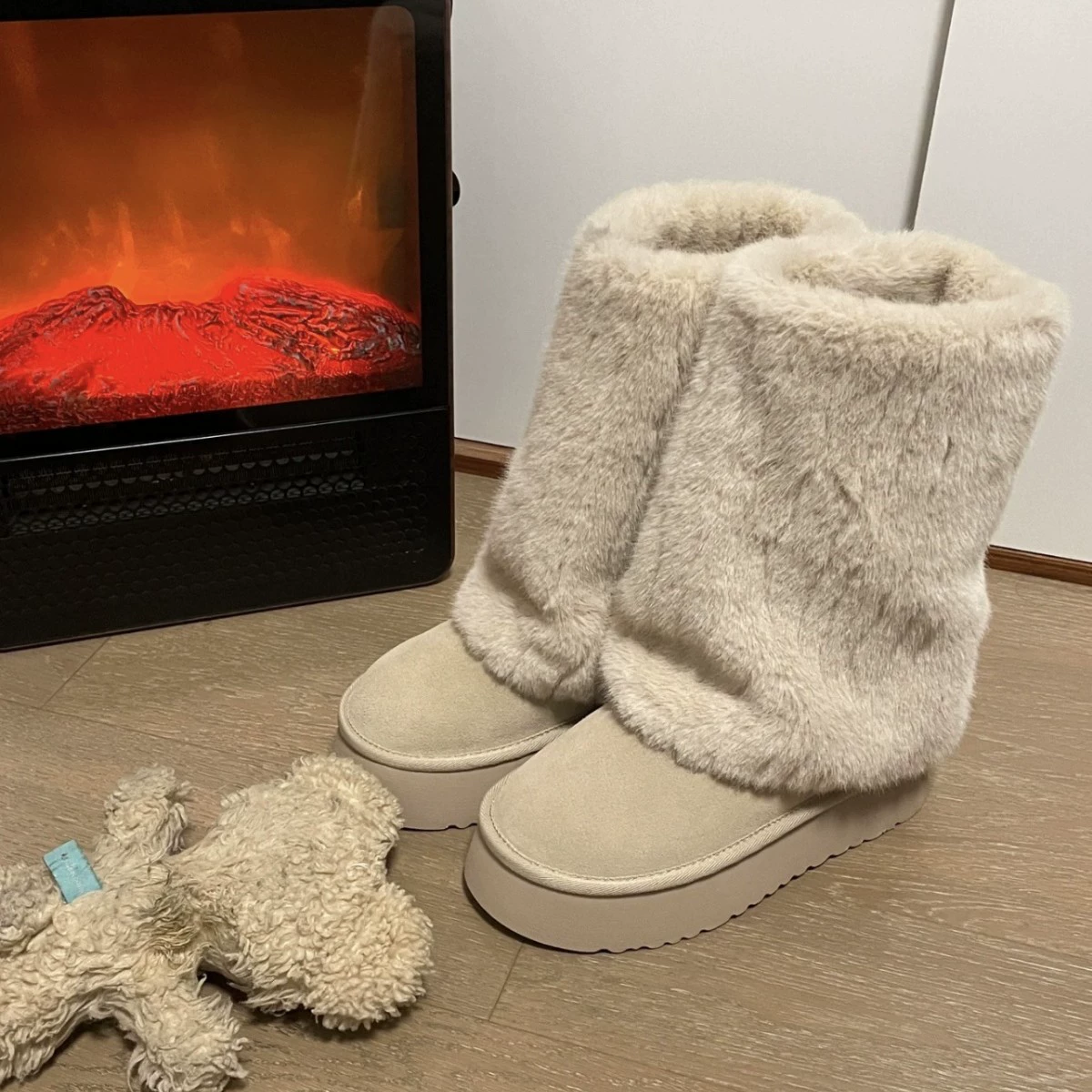 Women's New Fashion Snow Boots 2025, Thick Sole Tube Short Boots Fleece Lined