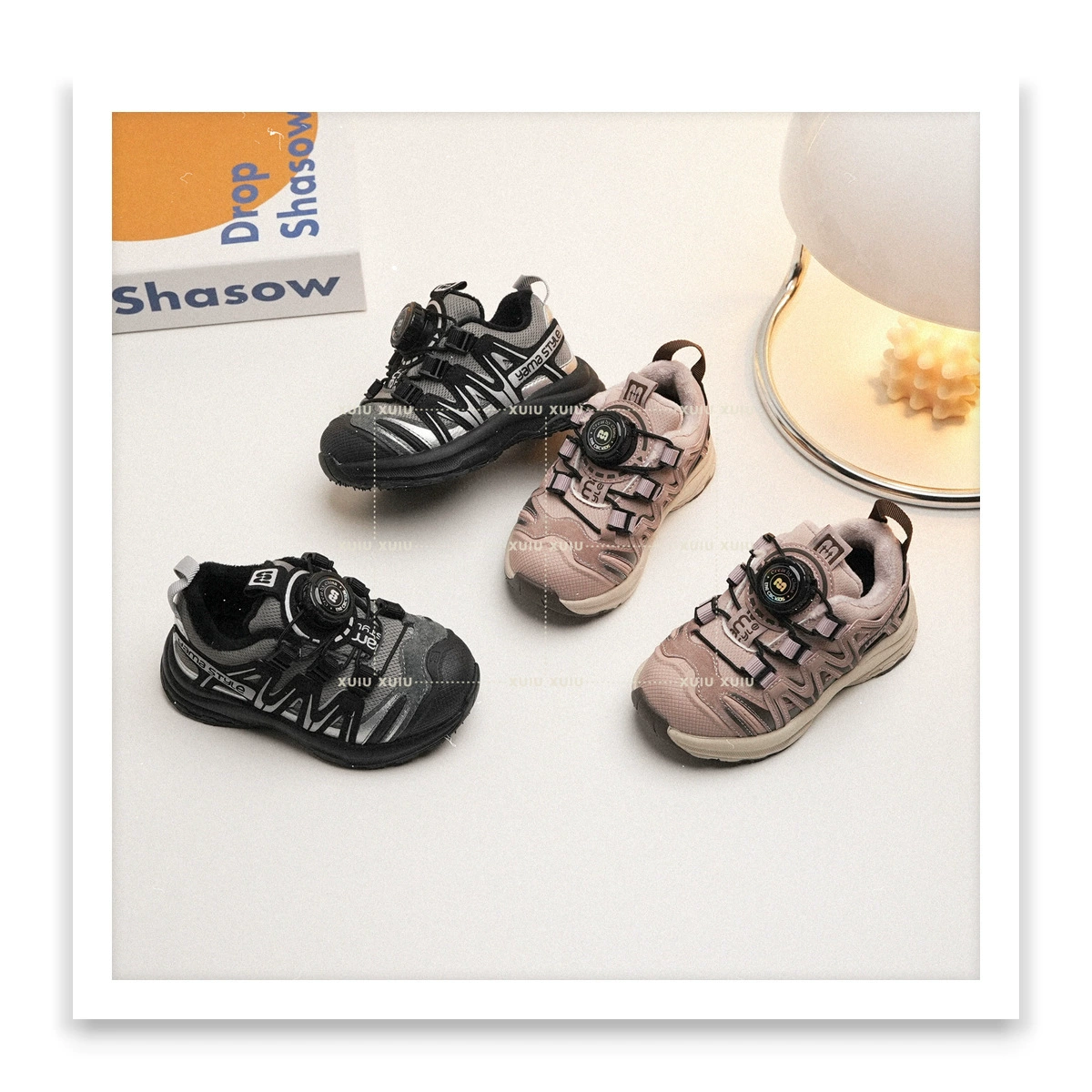 XSHX Kinder Retro Sport Schuhe, Unisex, Herbst Winter, Wasserdicht, Drehverschluss, Wenzhou Schuhe