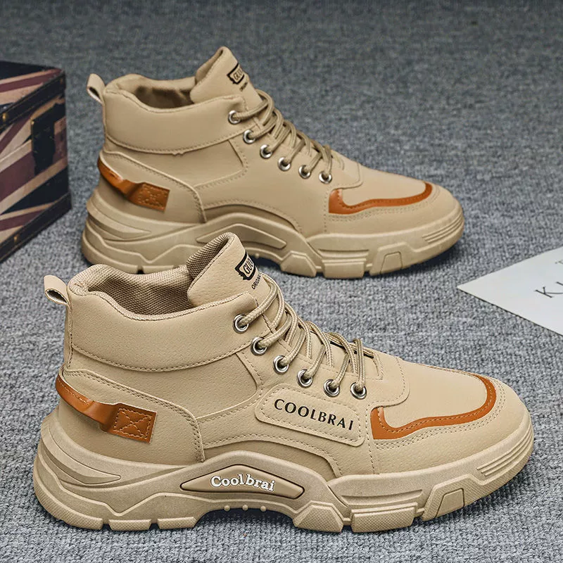 Men's High-Top 2023 Winter New Work Style Outdoor Hiking Safety Anti-Slip Martin Boots