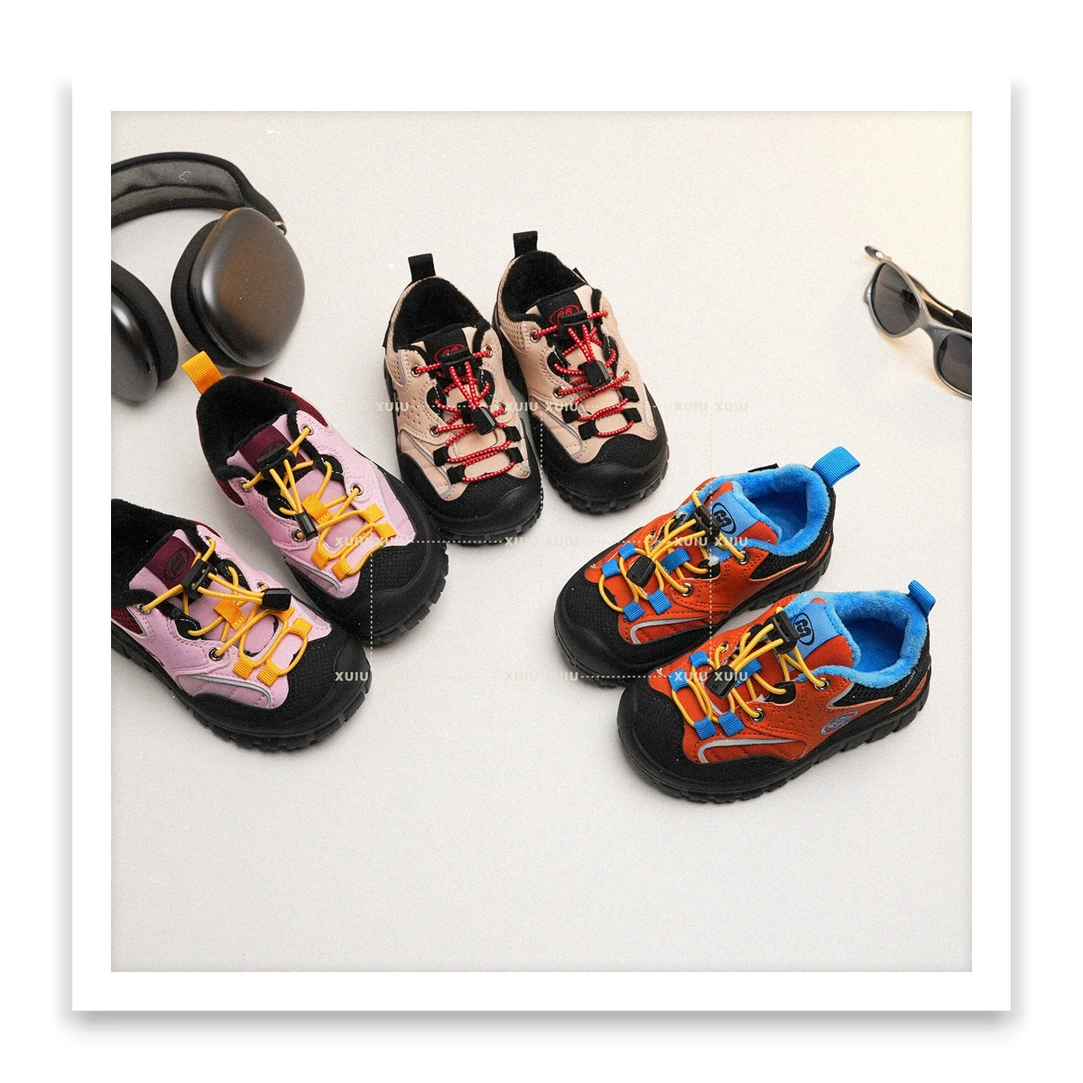 XSHX Kinder Wanderschuhe, Unisex, Herbst Winter, Wasserdichtes Leder, Fleece, Wenzhou Schuhe