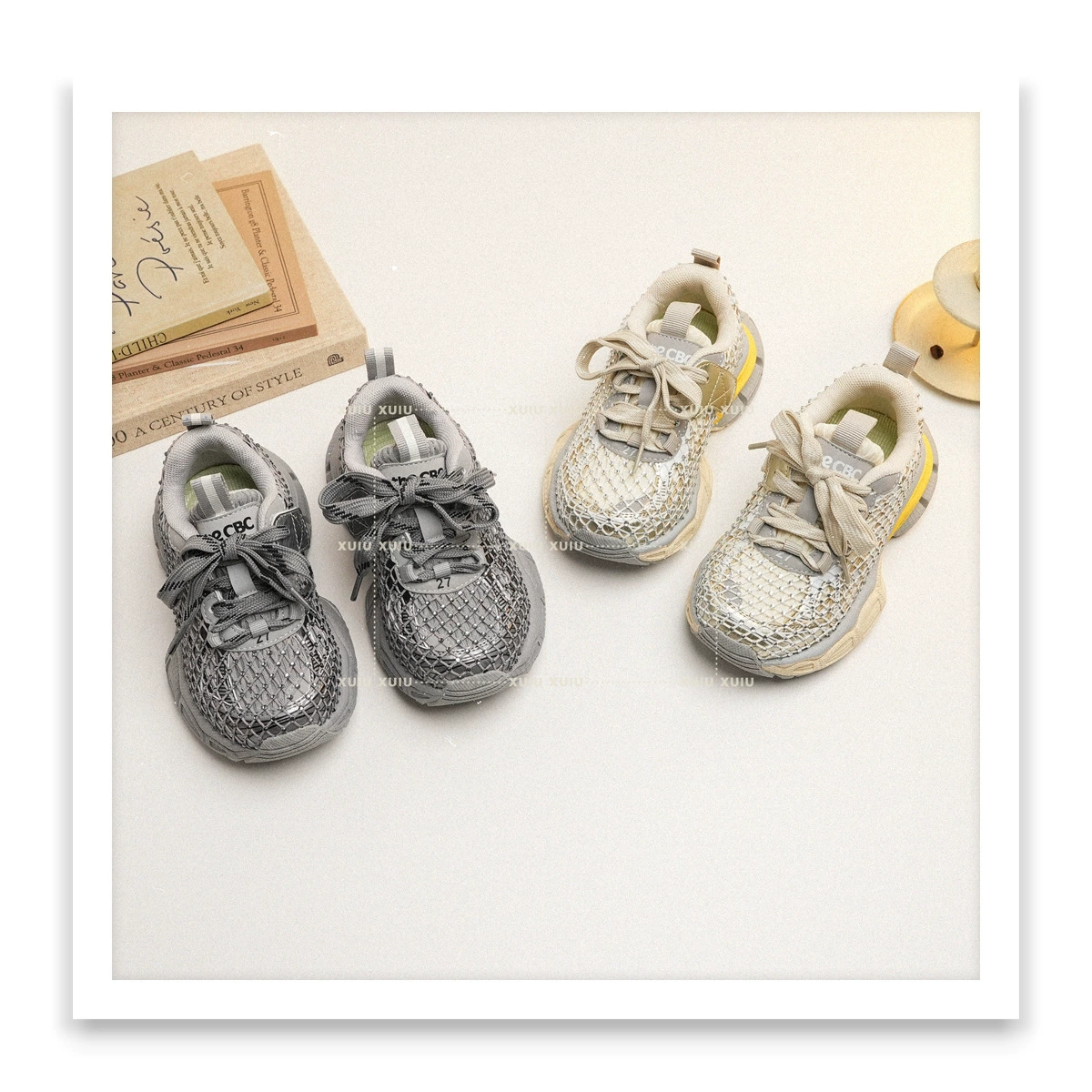 XSHX Kinder Retro Dad Sneaker, Unisex, Frühling Herbst, Klett, Wenzhou Schuhe