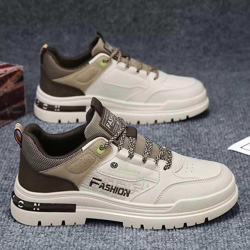 2026 New Winter Men's Waterproof Anti-Slip Sports Heightening Board Shoes Work Safety Martin