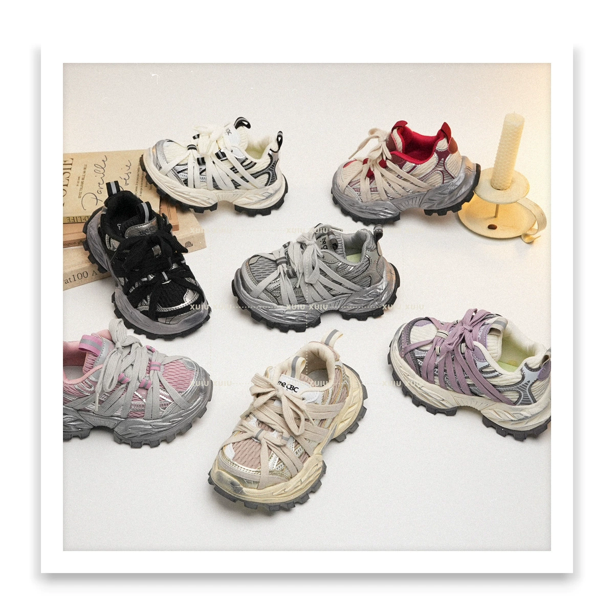XSHX Kinder Retro Dad Sneaker, Unisex, Frühling Herbst, Mesh, Wenzhou Schuhe