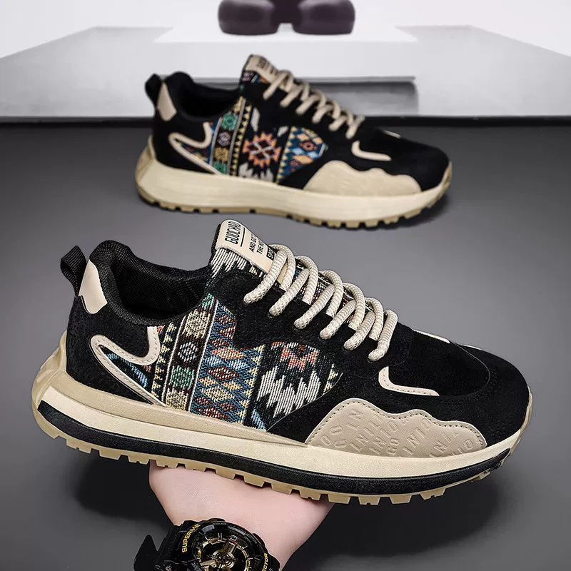 Chaussures homme 2026 nouveau printemps tissu rehaussantes semelle épaisse sports décontractées tendance dad