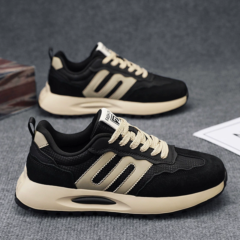 Spring New Men's Agassi Shoes Trendy Leather Running Shoes Lightweight Soft Sole Casual Sports