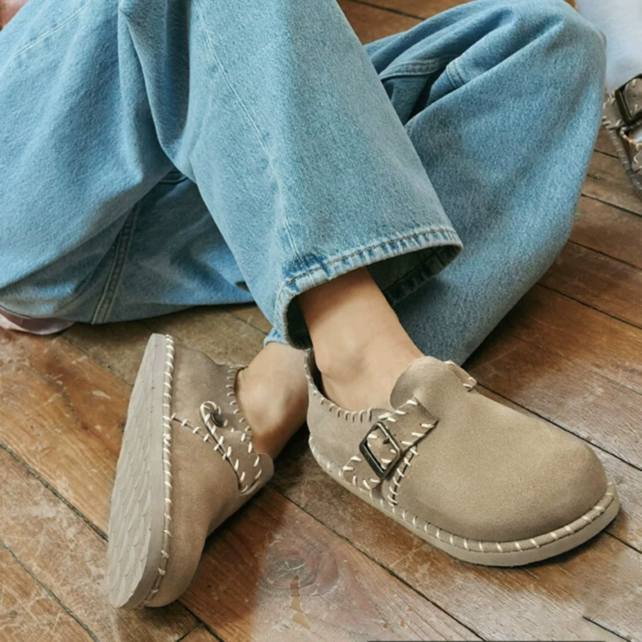 Spring New Full Wrap Thick Sole Birkenstock Shoes Women 2025 New Casual Inner Height Outdoor Genuine Leather Lazy Shoes