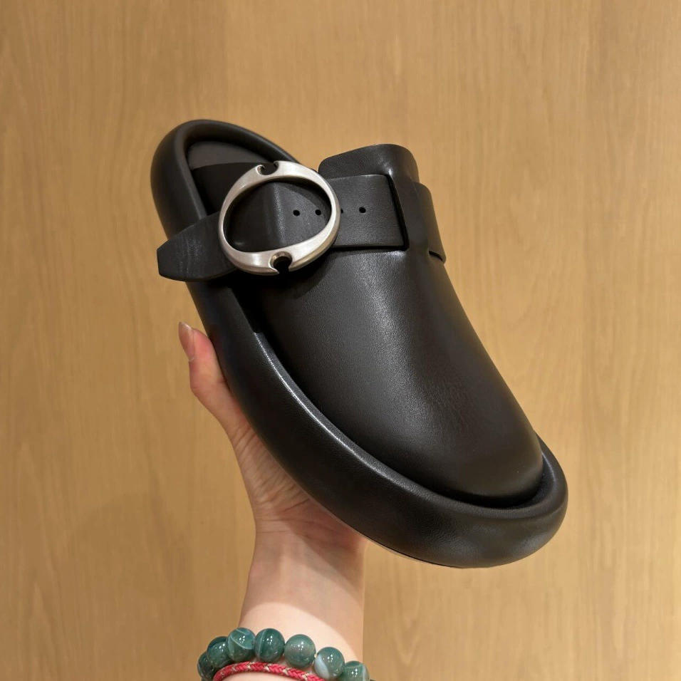 Vintage schwarze Zehen Birkenstock-Schuhe Damen, 2025 Frühling-Herbst dicke Sohle Halbpantoffeln lässige Outdoor-Pantoffeln