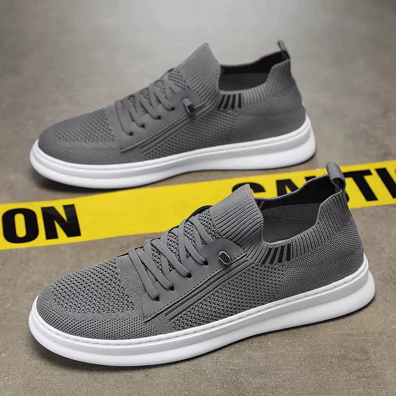Breathable Flyknit Men's Casual Sports Anti-Odor Mesh Slip-On Soft Sole Board Shoes