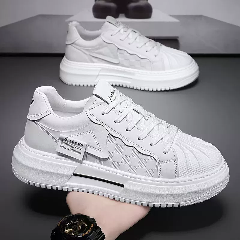 Sapatos Branco Bico Reforçado Novo Inverno Masculino, Tênis Casuais Sola Grossa